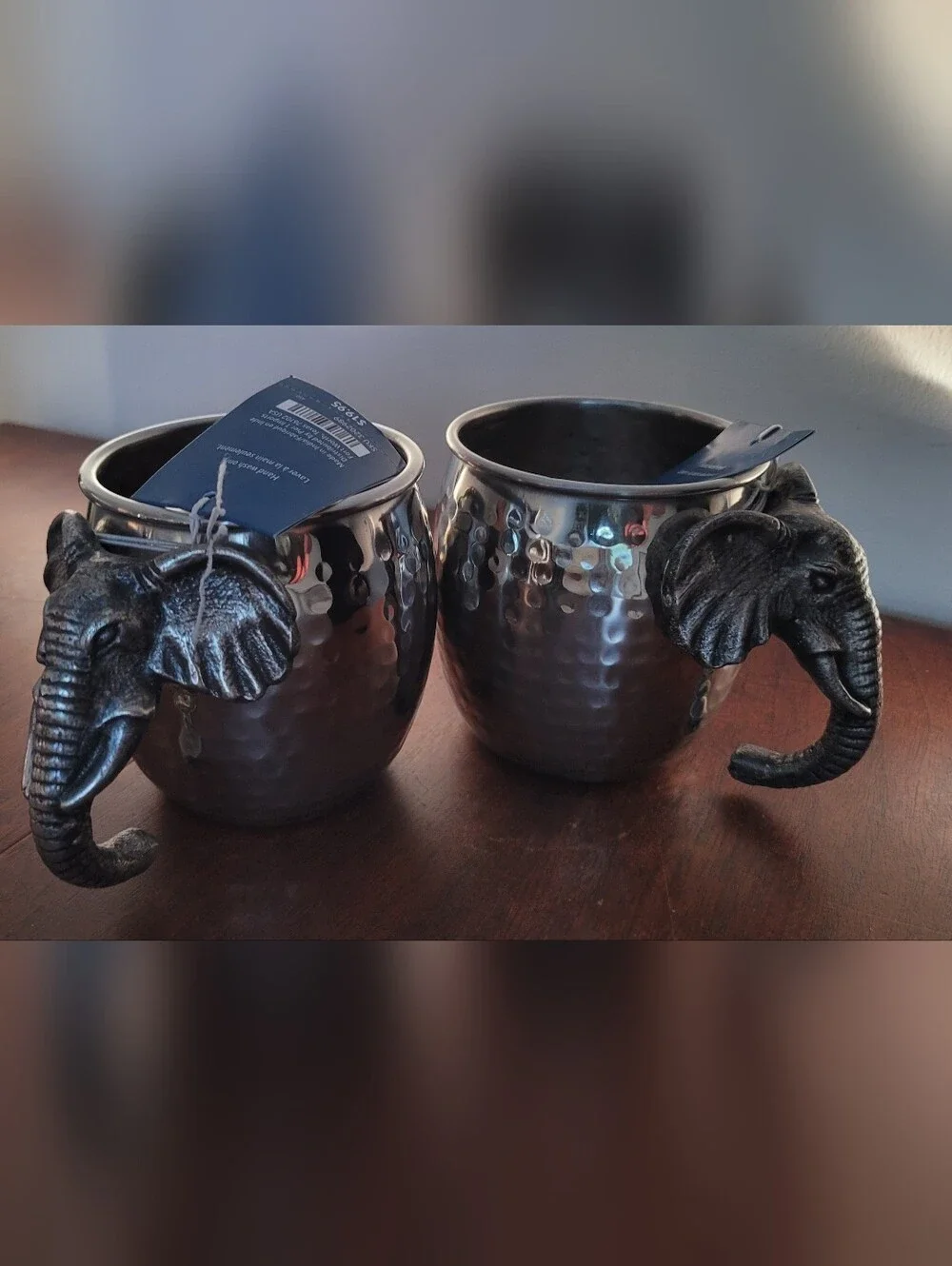 NWT Set of 2 Pier 1 Imports Elephant Metal Moscow Mule Mugs